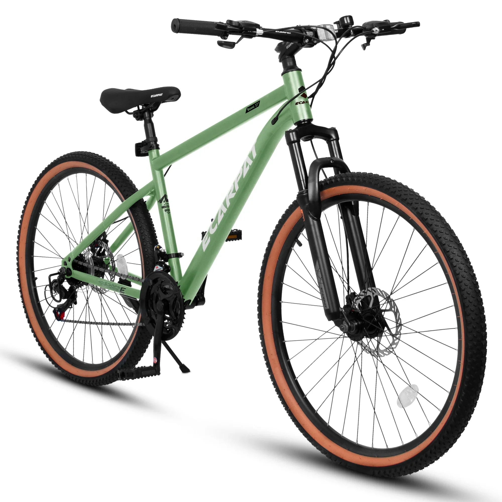 27.5 Inch Mountain Bike for Adults and Teenager, Fits Riders 5 3  5 9 , 21 Speed/High Carbon Steel/Green, Ideal for Commuting and Outdoor Exploration