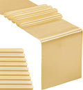 10-Pack Satin Table Runner Light Gold 12 x 108 inches Long, Table Runners for Wedding, Birthday Parties, Banquets Decorations