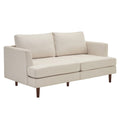 65.75 Comfy Sofa Couch, Modern Upholstered 2 Seater Couch for Living Room, Linen Love Seat Sofa with Wide Armrests and Deep Seats, Beige