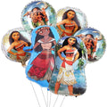 6Pcs Moana Foil Balloons, Moana Birthday Party Balloons Decoration