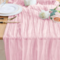 Pink Cheesecloth Table Runner Valentine's Day 10FT Blushing Pink Boho Gauze Table Runner for Party Wedding Spring Easter Ru