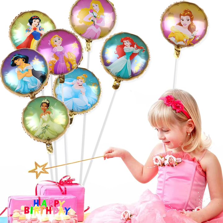 8PCS Princess Balloons Bouquet for Party Supplies