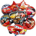 8PCS Cars Lightning Character Aluminum Foil Balloon Set, Car Birthday Decorations for Boys and Girls