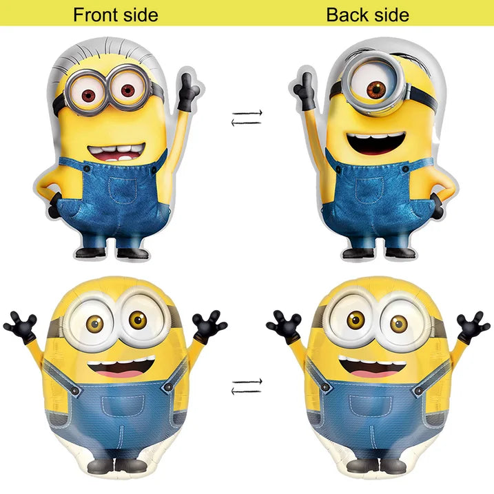 10PCS Minions Foil Balloons, Minion Character Themed Birthday Party Decoration for Backdrop, Table