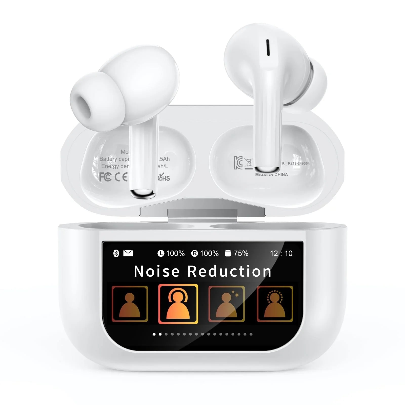 AHANSI Wireless Earbuds with Multifunctional Touch Screen 35H Playtime Bass Stereo Headphones