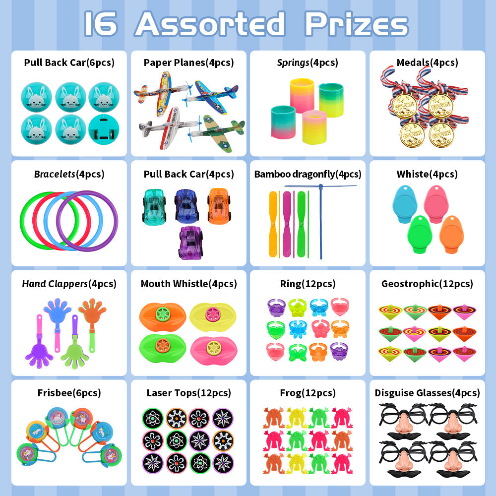 100Pcs Assortment Party Favors Toys for Kids, Premium Mini Cute Favors for All Ages Kids, Prize Box Toys, Goody Bag Fillers, Pinata Stuffers, Carnival Prizes for Boys and Girls