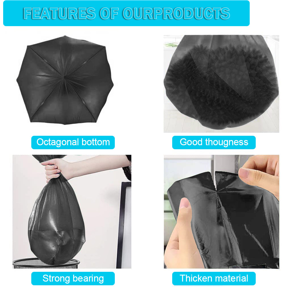 5 Rolls/100 PCS Wastebasket Bags Garbage Bags Small Wastebaskets, Small Garbage Bags for Office, Kitchen,Bedroom Waste Bin, Portable Strong Rubbish Bags,Black