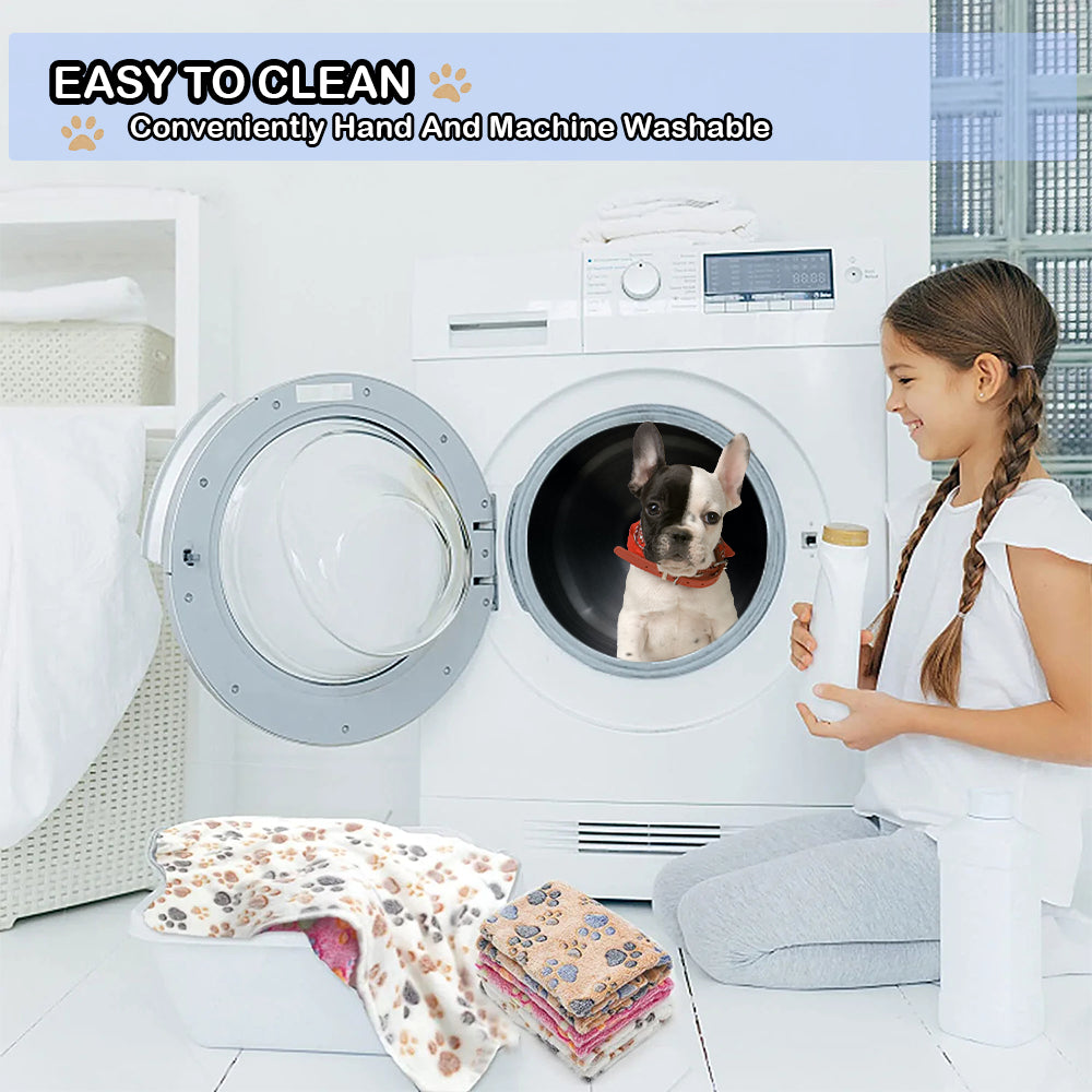1 Pack 3 Blankets Super Soft Fluffy Premium Fleece Pet Blanket Flannel Throw for Dog Puppy Cat - Paw