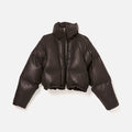 Agolde Edie Leather Puffer - Graphite