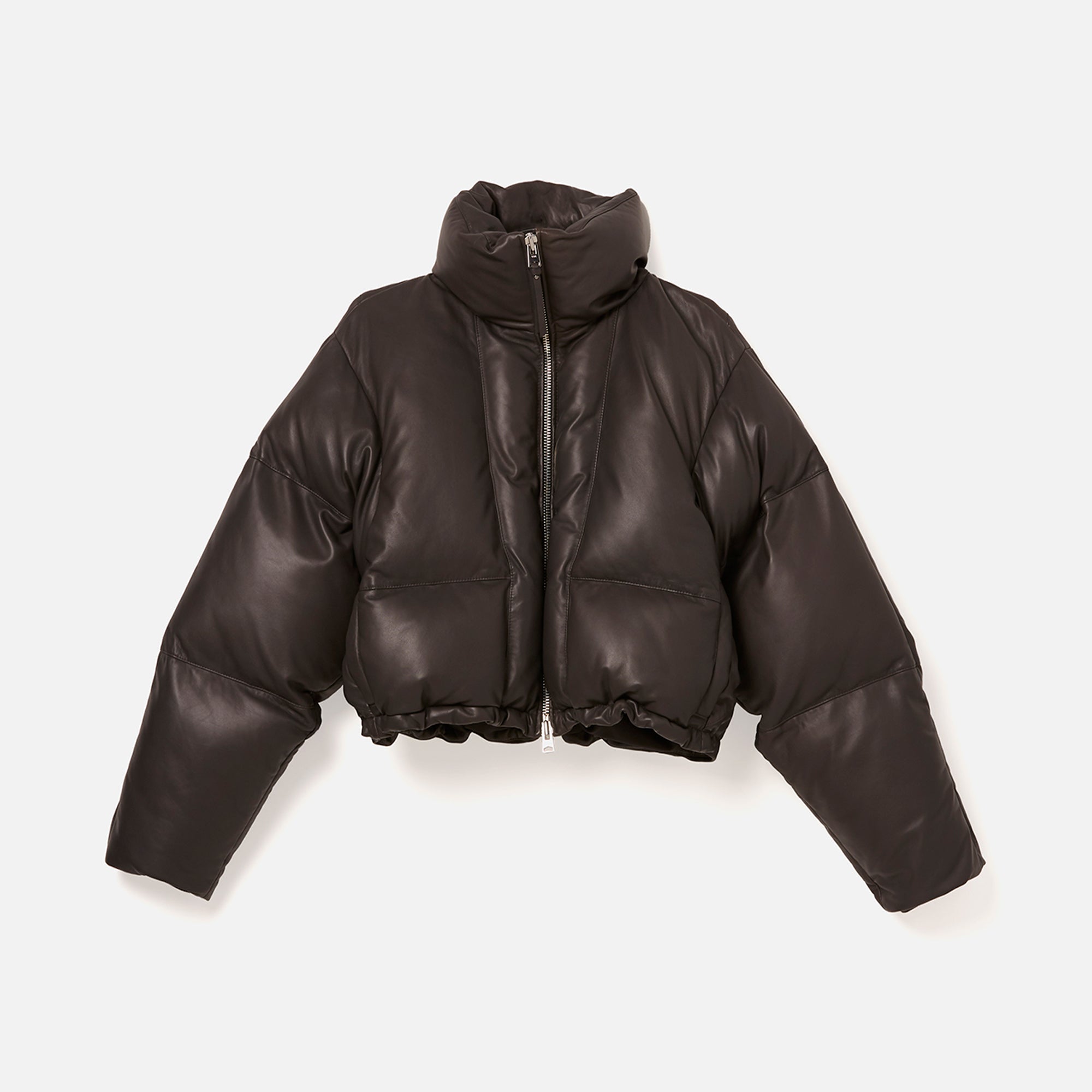 Agolde Edie Leather Puffer - Graphite