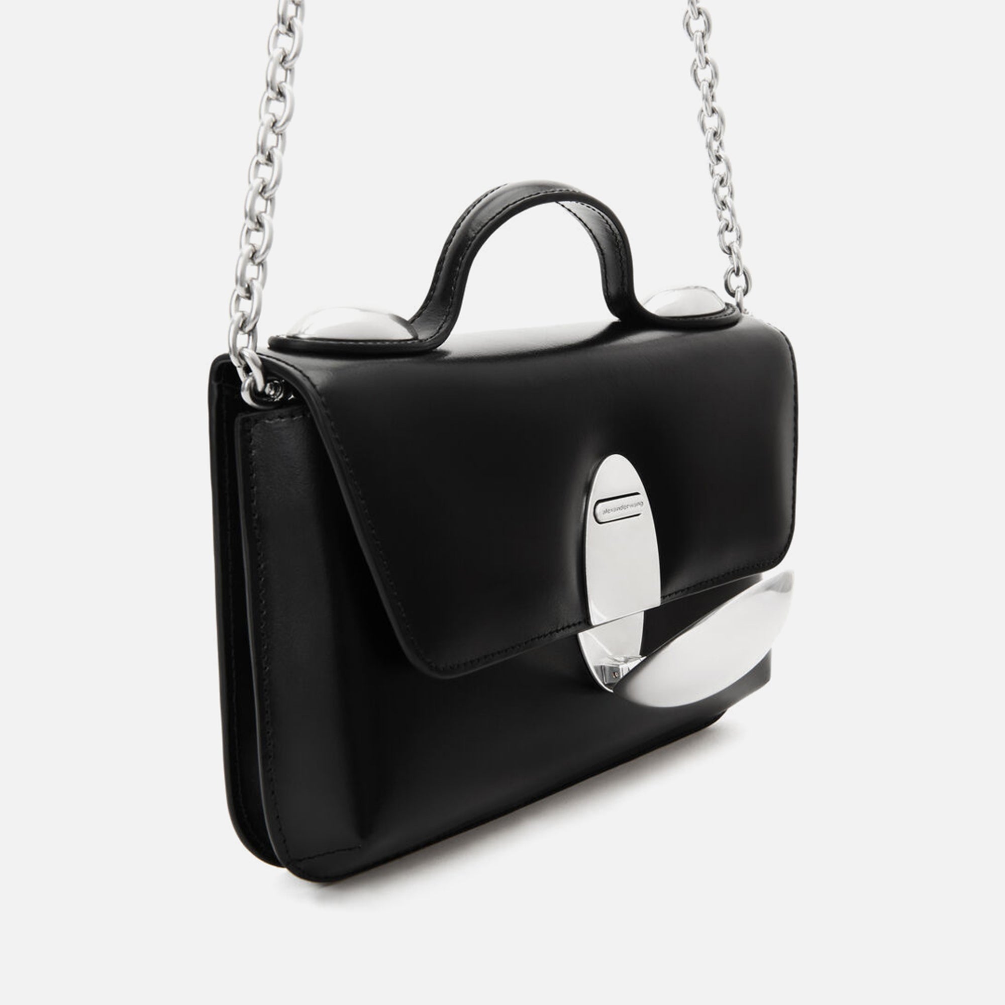Alexander Wang Dome Structured Pochette with Removable Chain Strap - Black